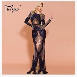 Brand new with tags. Women Long Sleeve Backless Sequin Dress. Size XL